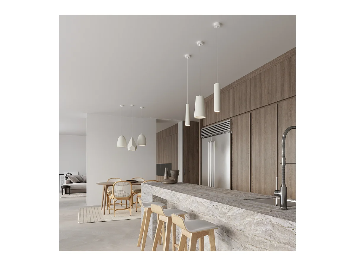 Hanglampen Litch modern van  - 1 lichtbronnen 3000K - L.25 x H.135 cm - wit