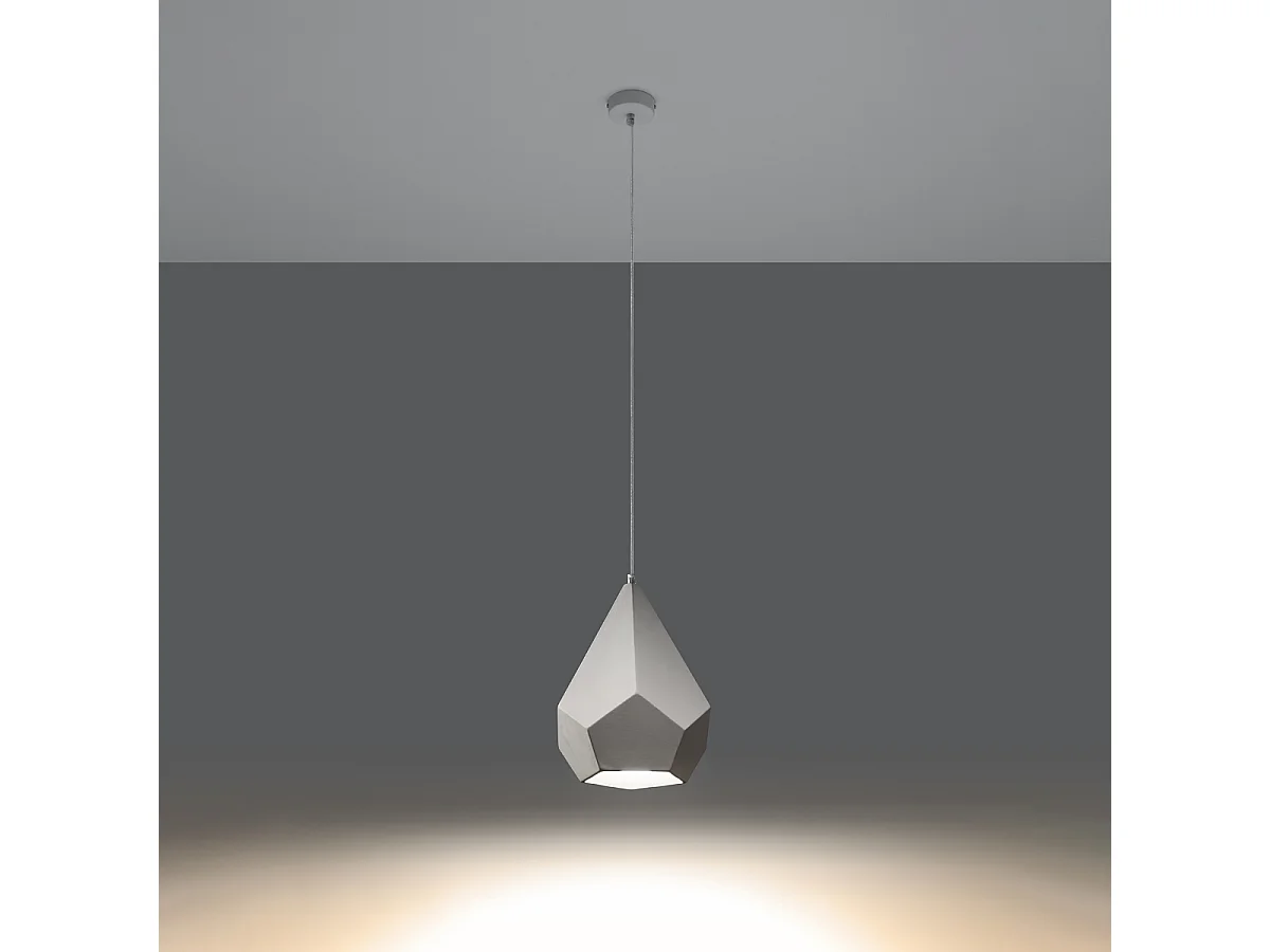 Lampade a sospensione Litch moderno di ceramica - 1 sorgenti luminose 3000K - L.25 x A.135 cm - bianco