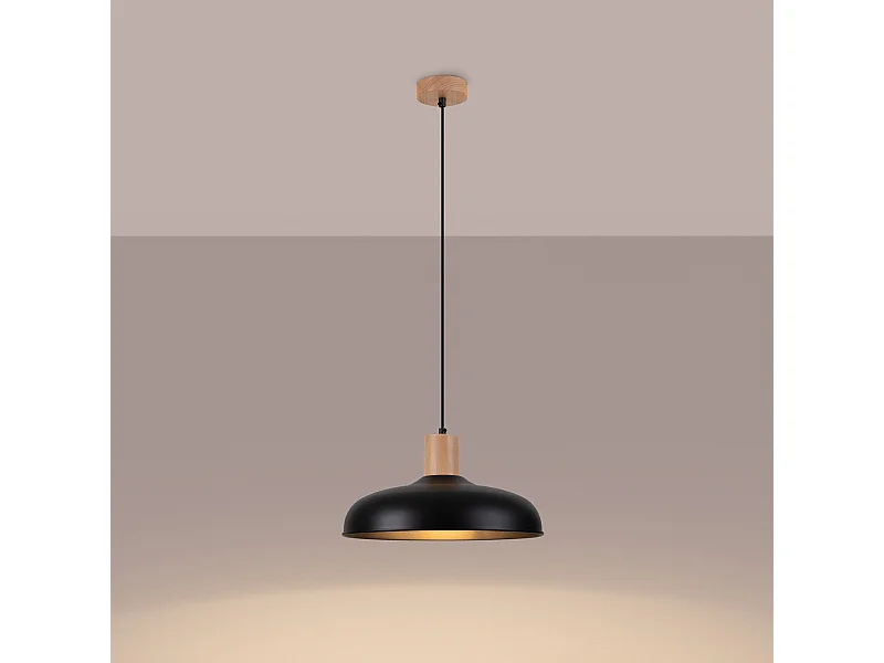 Lampes suspendues Velture scandinave en acier - 1 sources lumineuses 3000K - L.38 x H.120 cm - noir