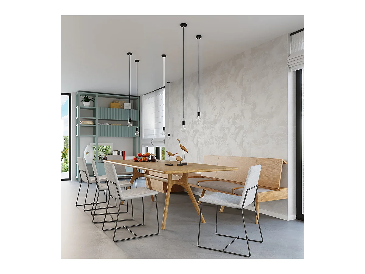 Hanglampen Speis modern van  - 1 lichtbronnen 3000K - L.8 x H.106 cm - zwart