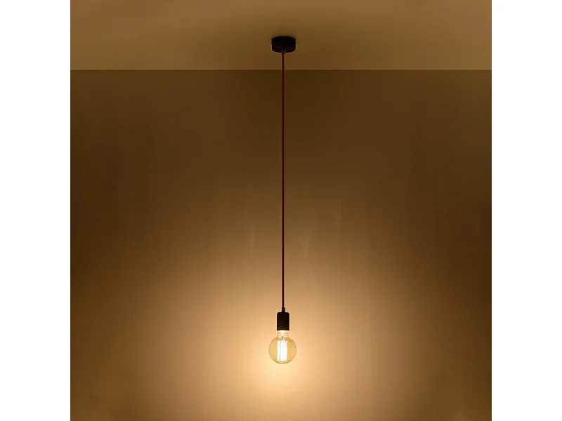 Lampes suspendues Speis moderne en tissu/acier - 1 sources lumineuses 3000K - L.8 x H.106 cm - noir