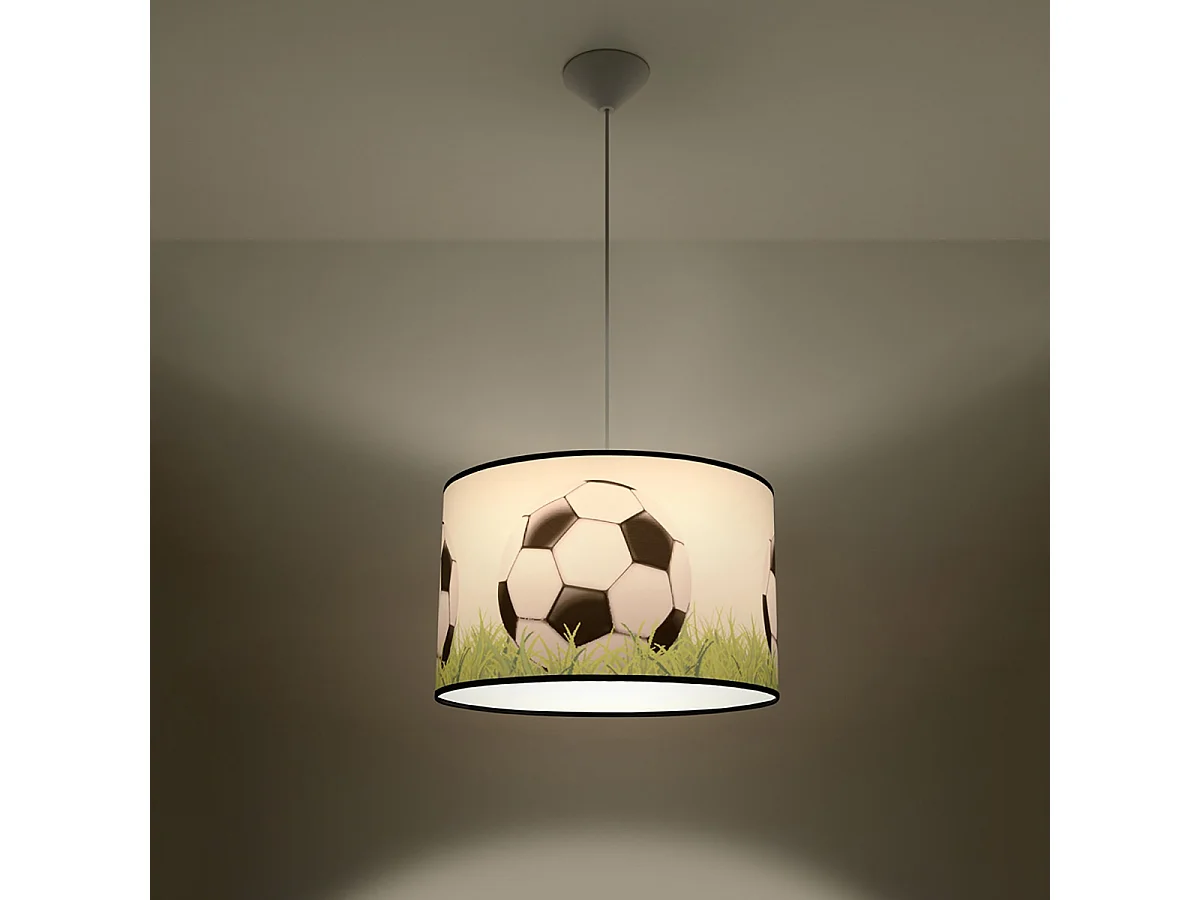Lampes suspendues Calcio c moderne en PVC - 1 sources lumineuses 3000K - L.40 x H.82 cm - blanc/noir/vert