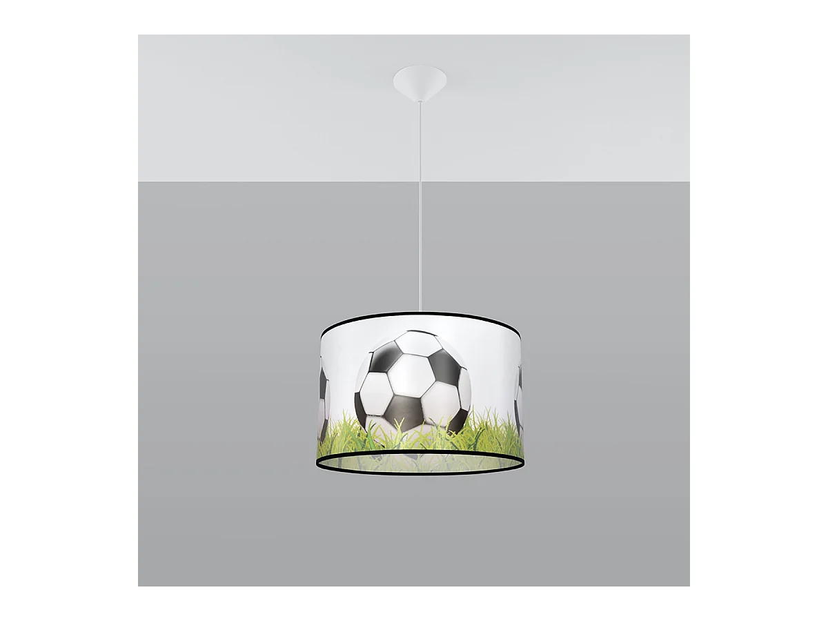 Lampes suspendues Calcio c moderne en PVC - 1 sources lumineuses 3000K - L.40 x H.82 cm - blanc/noir/vert