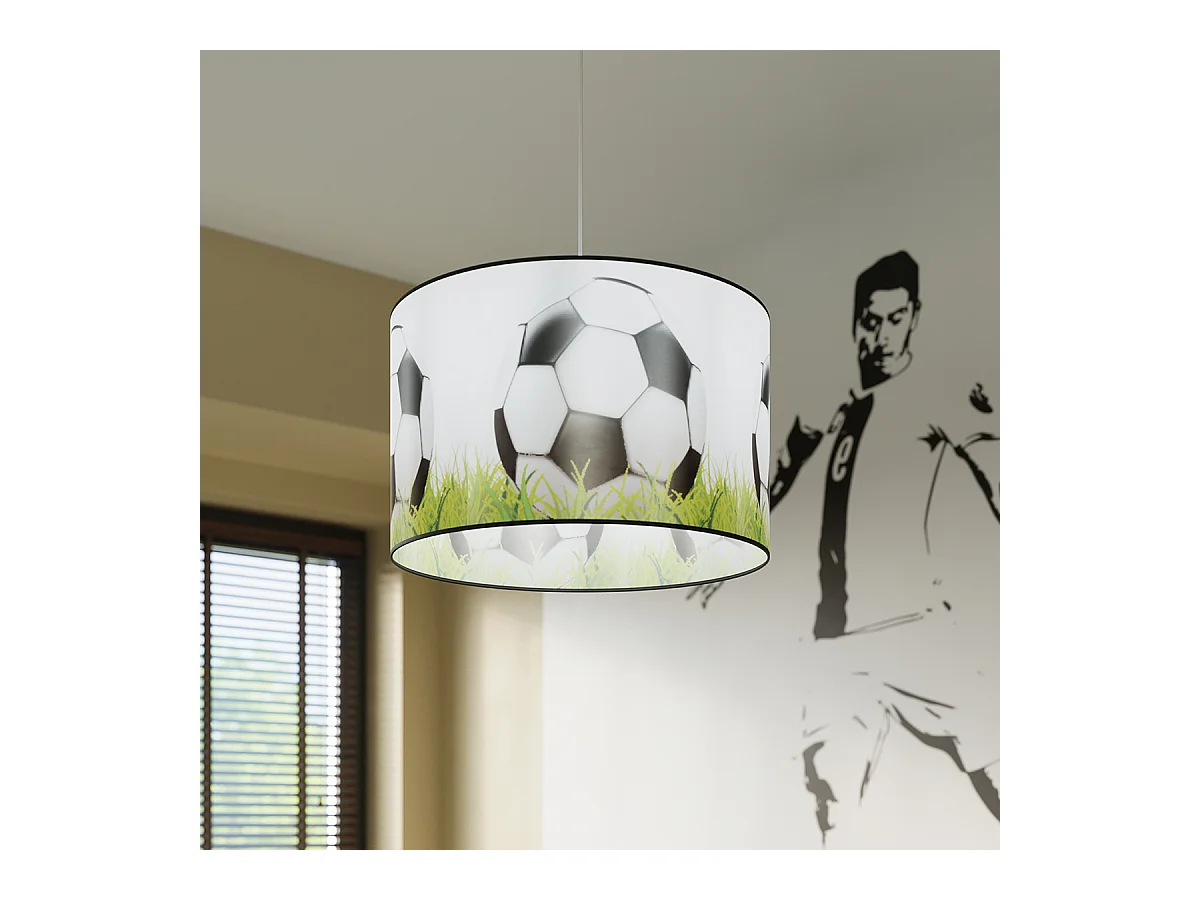 Lampes suspendues Calcio c moderne en PVC - 1 sources lumineuses 3000K - L.40 x H.82 cm - blanc/noir/vert