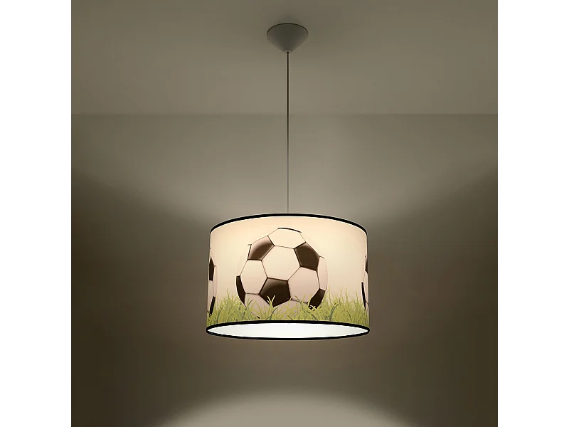 Lampes suspendues Calcio c moderne en PVC - 1 sources lumineuses 3000K - L.40 x H.82 cm - blanc/noir/vert