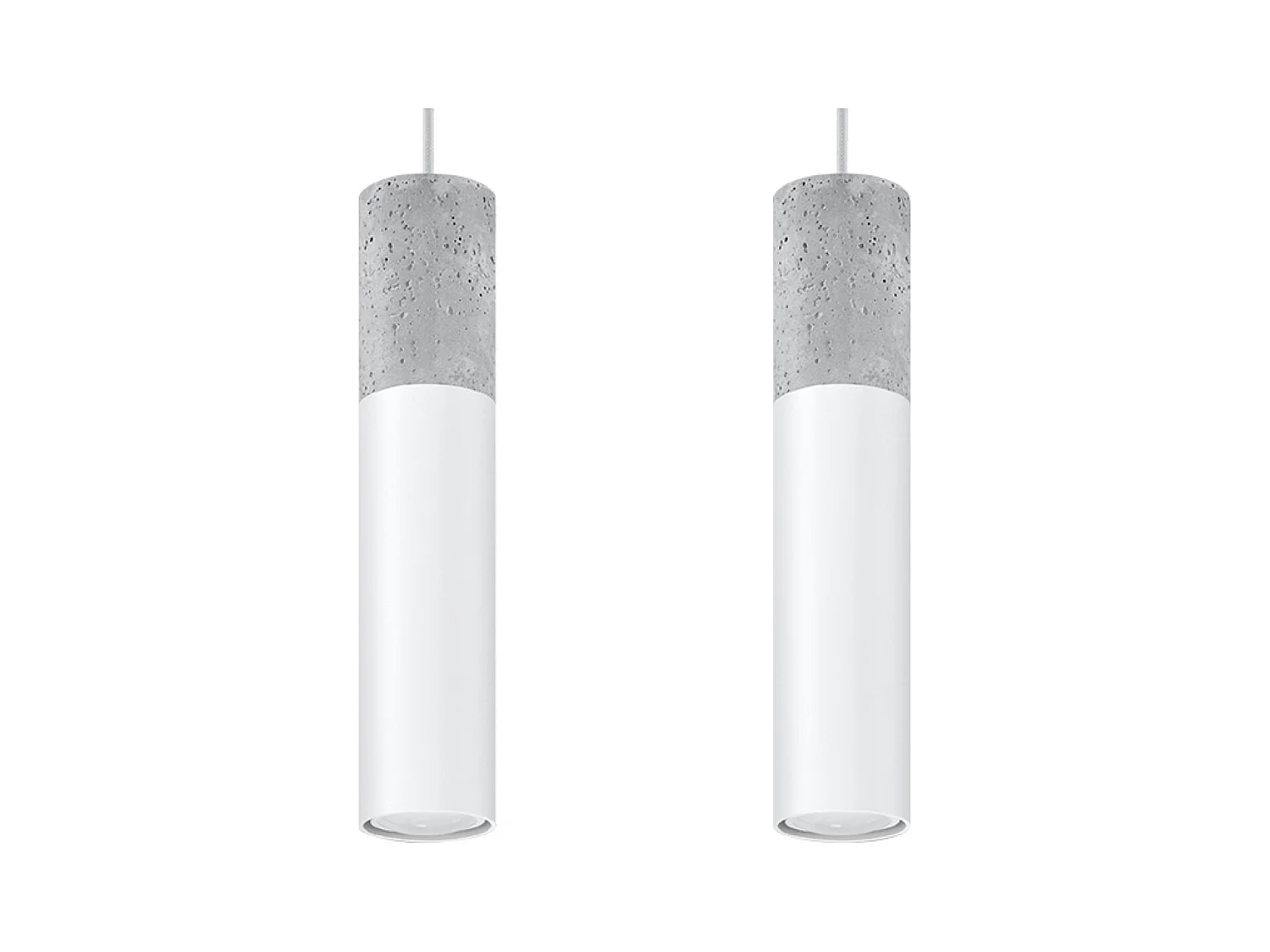 Hanglampen Lume modern van  - 2 lichtbronnen 3000K - L.30 x H.90 cm - wit/grijs