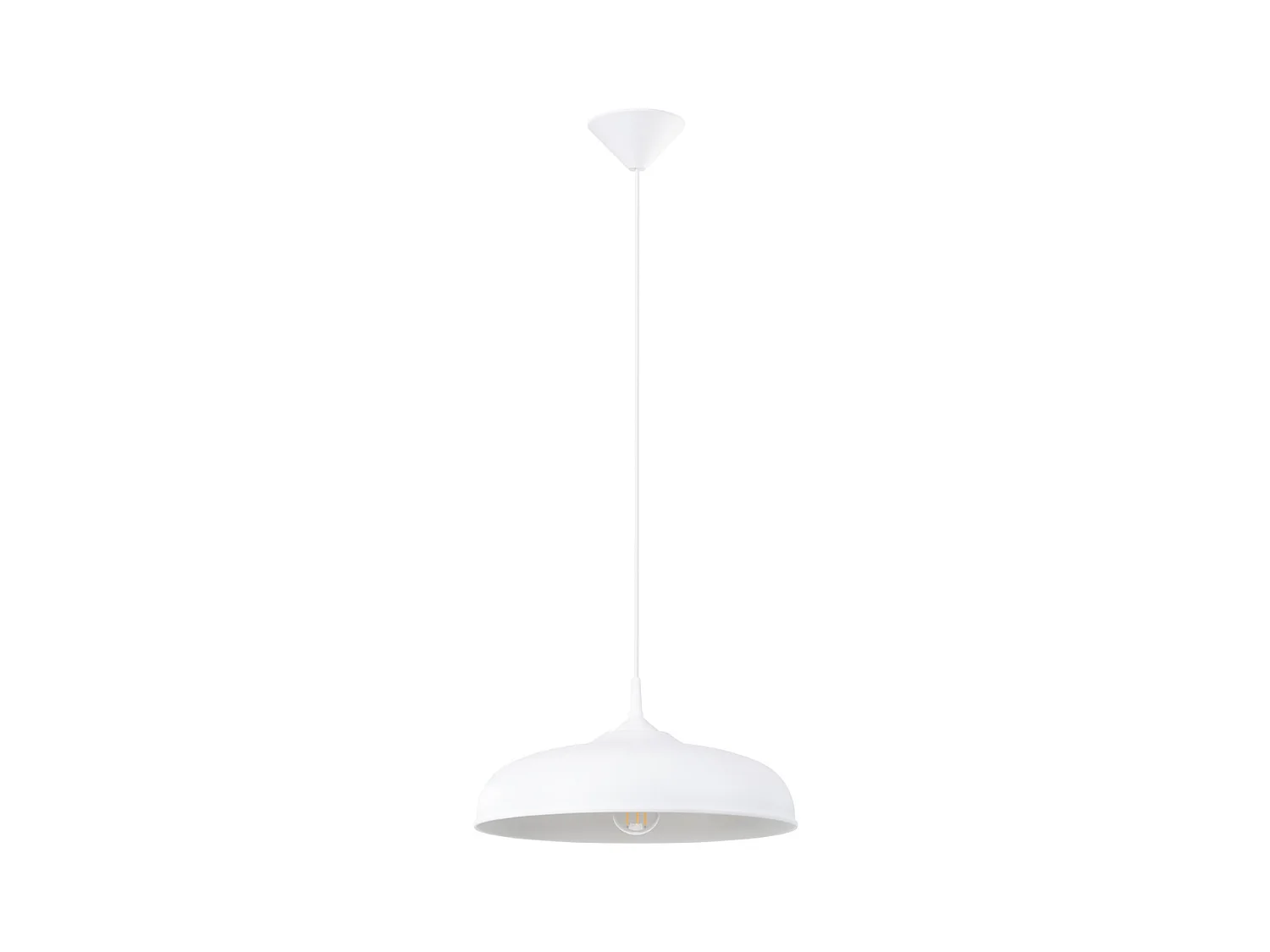 Lampes suspendues Zinta scandinave en acier - 1 sources lumineuses 4000K - L.38 x H.74 cm - blanc