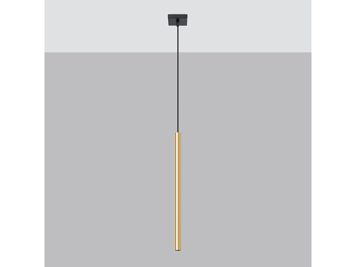 Lampy wiszące nowoczesny Brill, stal - 1 źródło światła 4000K - L.8 x H.100 cm - złoty połysk