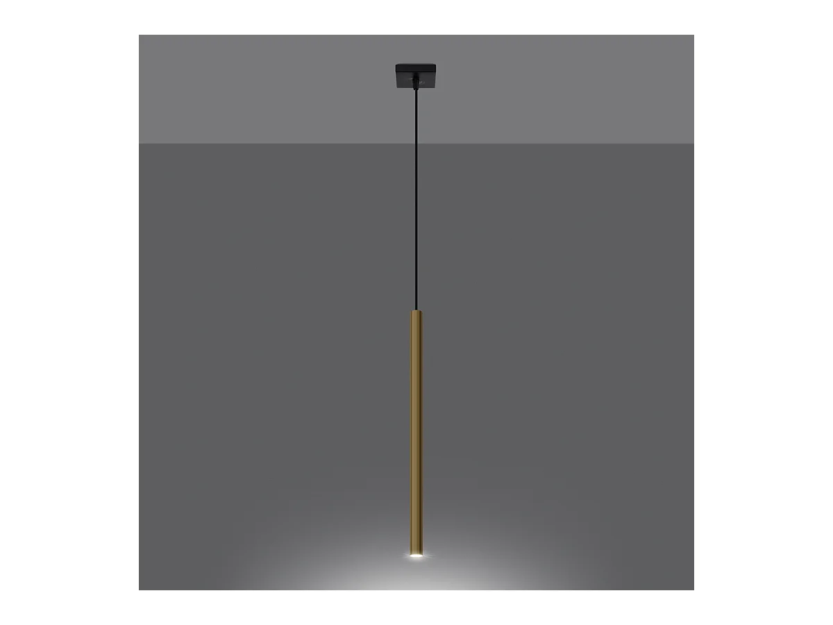 Lampy wiszące nowoczesny Brill, stal - 1 źródło światła 4000K - L.8 x H.100 cm - złoty połysk