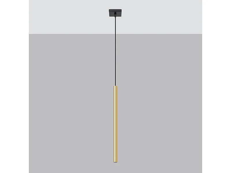 Lampes suspendues Brill moderne en acier - 1 sources lumineuses 4000K - L.8 x H.100 cm - éclat doré