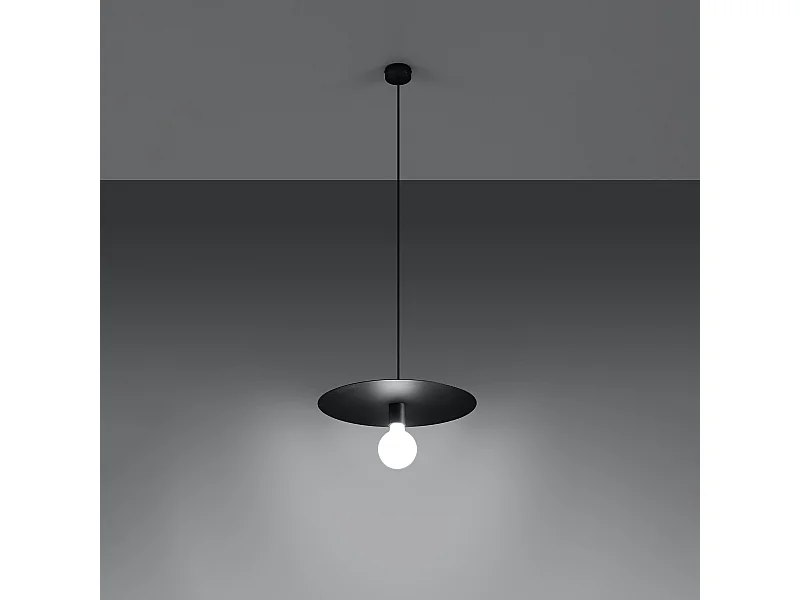 Lampy wiszące nowoczesny Flavieta, stal - 1 źródło światła 3000K - L.40 x H.105 cm - czarny