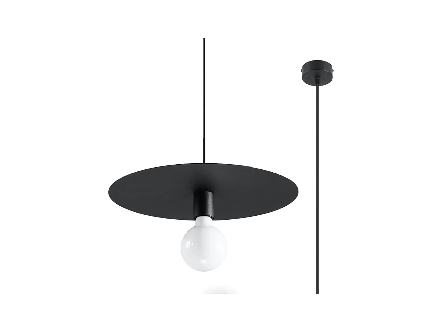 Hanglampen Flavieta modern van  - 1 lichtbronnen 3000K - L.40 x H.105 cm - zwart