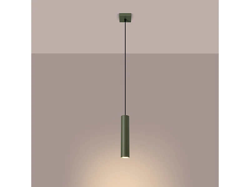Lampe à suspension Toris grenier en acier - 1 sources lumineuses 3000K - L.8 x H.118 cm - vert olive