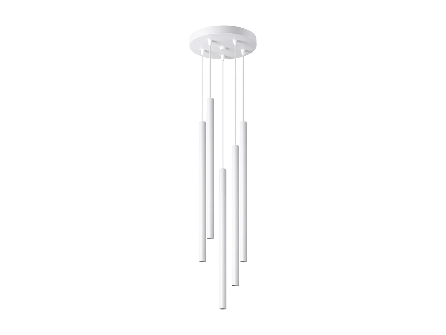 Lampes suspendues Brill moderne en acier - 5 sources lumineuses 3000K - L.25 x H.110 cm - blanc