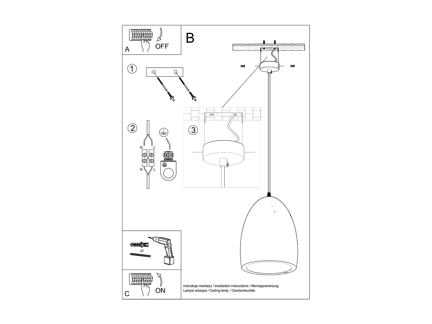 Lampes suspendues Zenna moderne en céramique - 1 sources lumineuses 3000K - L.25 x H.126 cm - blanc