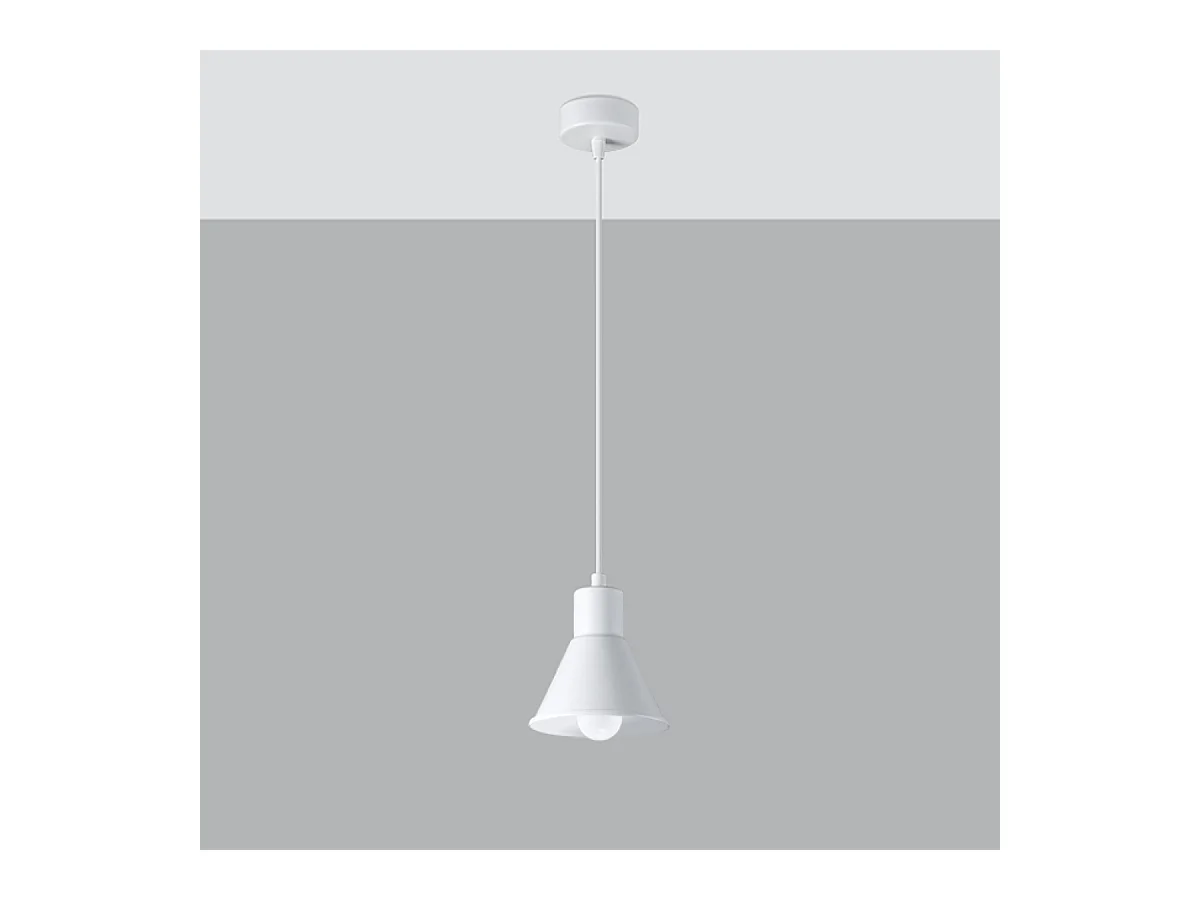 Lampy wiszące nowoczesny Faldura, stal - 1 źródło światła 3000K - L.14 x H.120 cm - biały