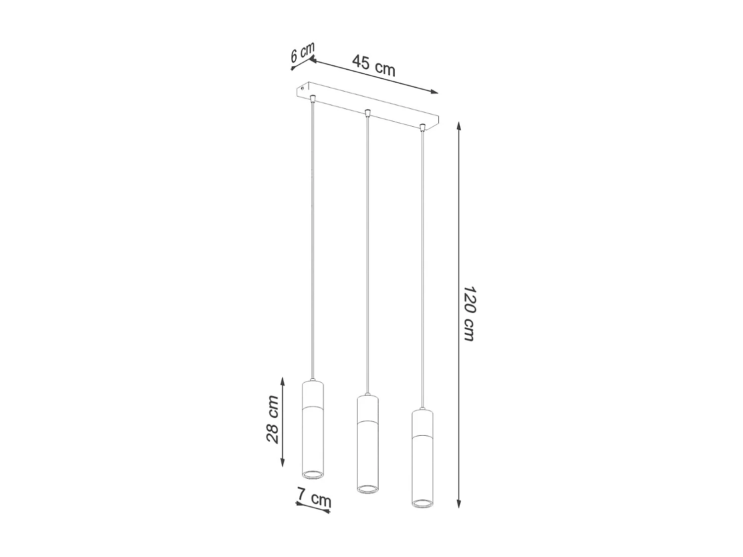 Lampes suspendues Avier industriel en betoNon applicablerewno - 3 sources lumineuses 3000K - L.45 x H.120 cm - gris/bois naturel