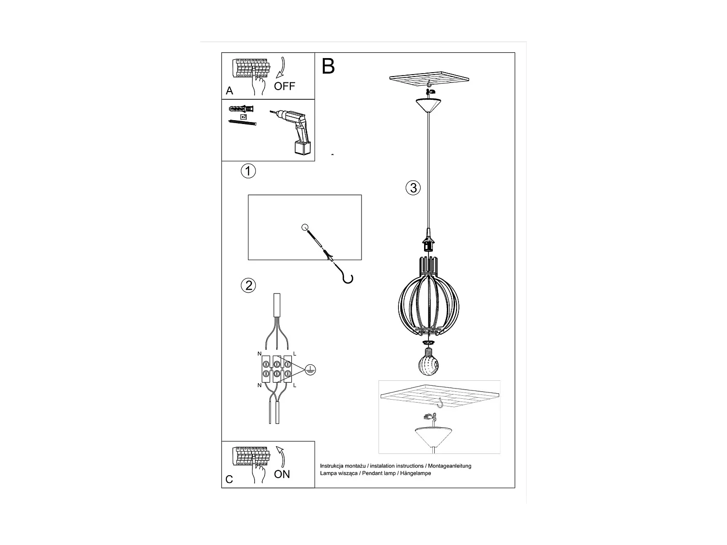 Lampes suspendues Citranova scandinave en bois - 1 sources lumineuses 3000K - L.28 x H.100 cm - bois naturel