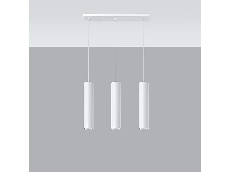 Hanglampen Toris modern van  - 3 lichtbronnen 4000K - L.45 x H.90 cm - wit