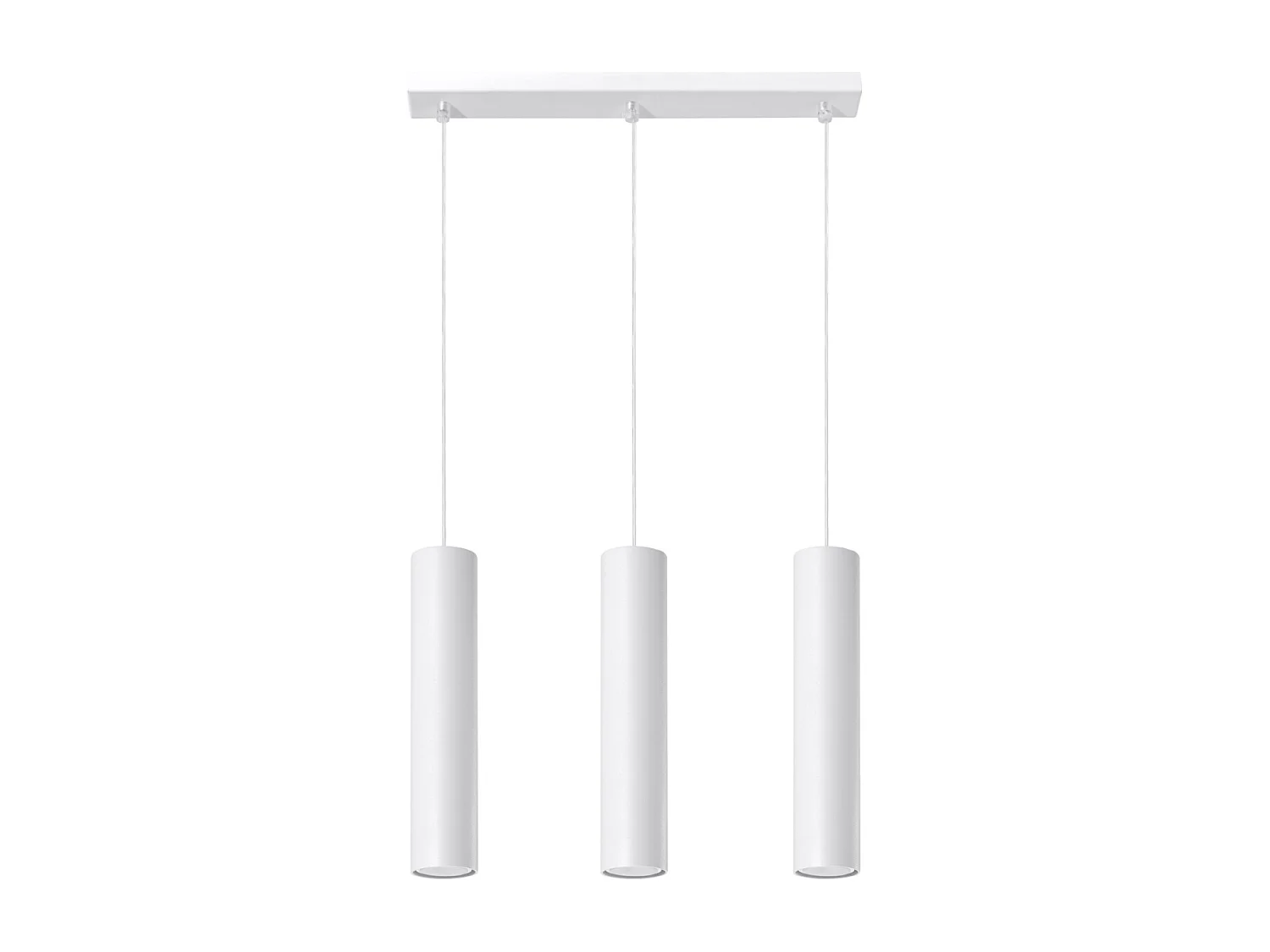 Lampes suspendues Toris moderne en acier - 3 sources lumineuses 4000K - L.45 x H.90 cm - blanc