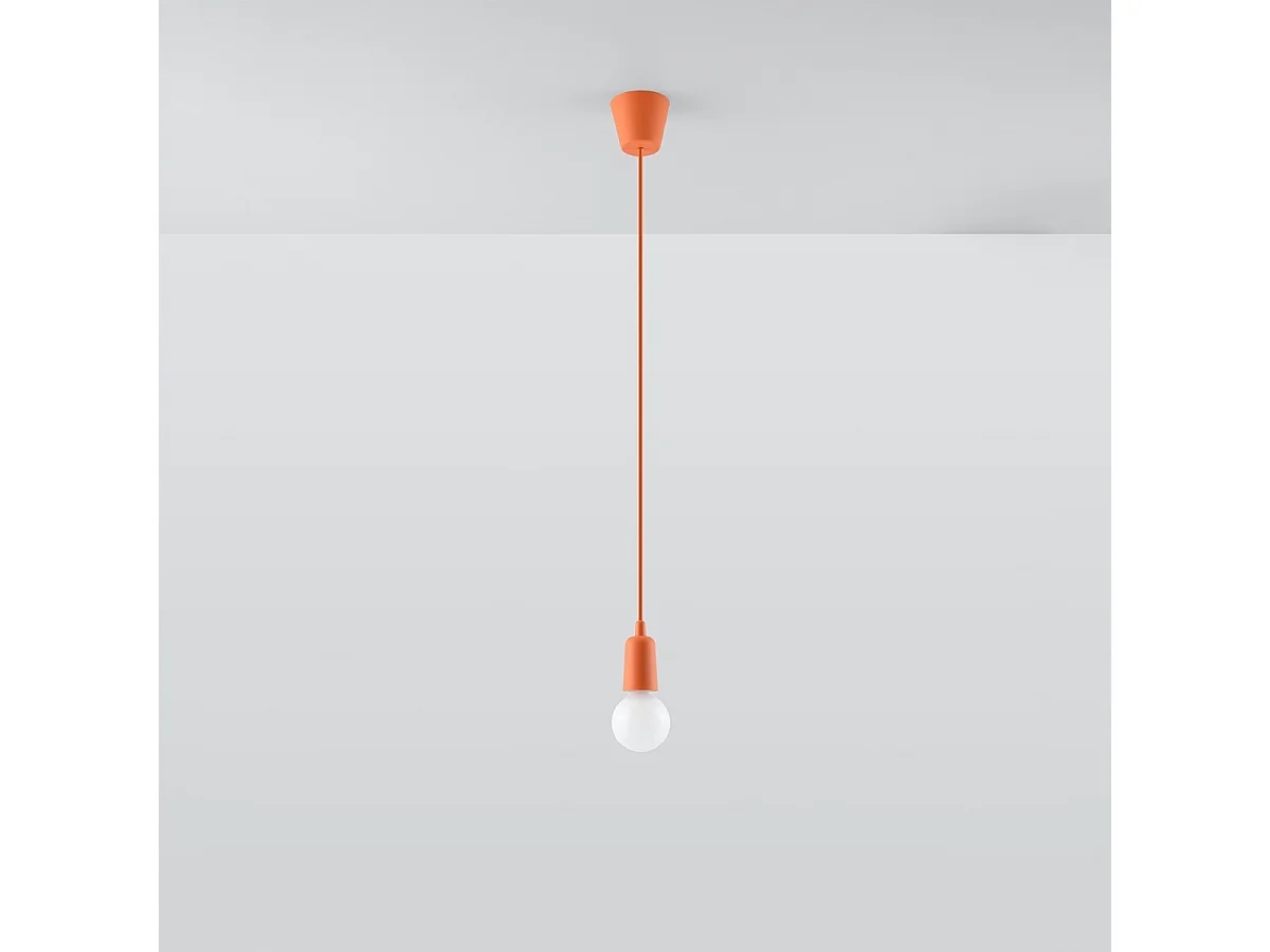 Lampes suspendues Astis moderne en PVC - 1 sources lumineuses 3000K - L.9 x H.90 cm - orange