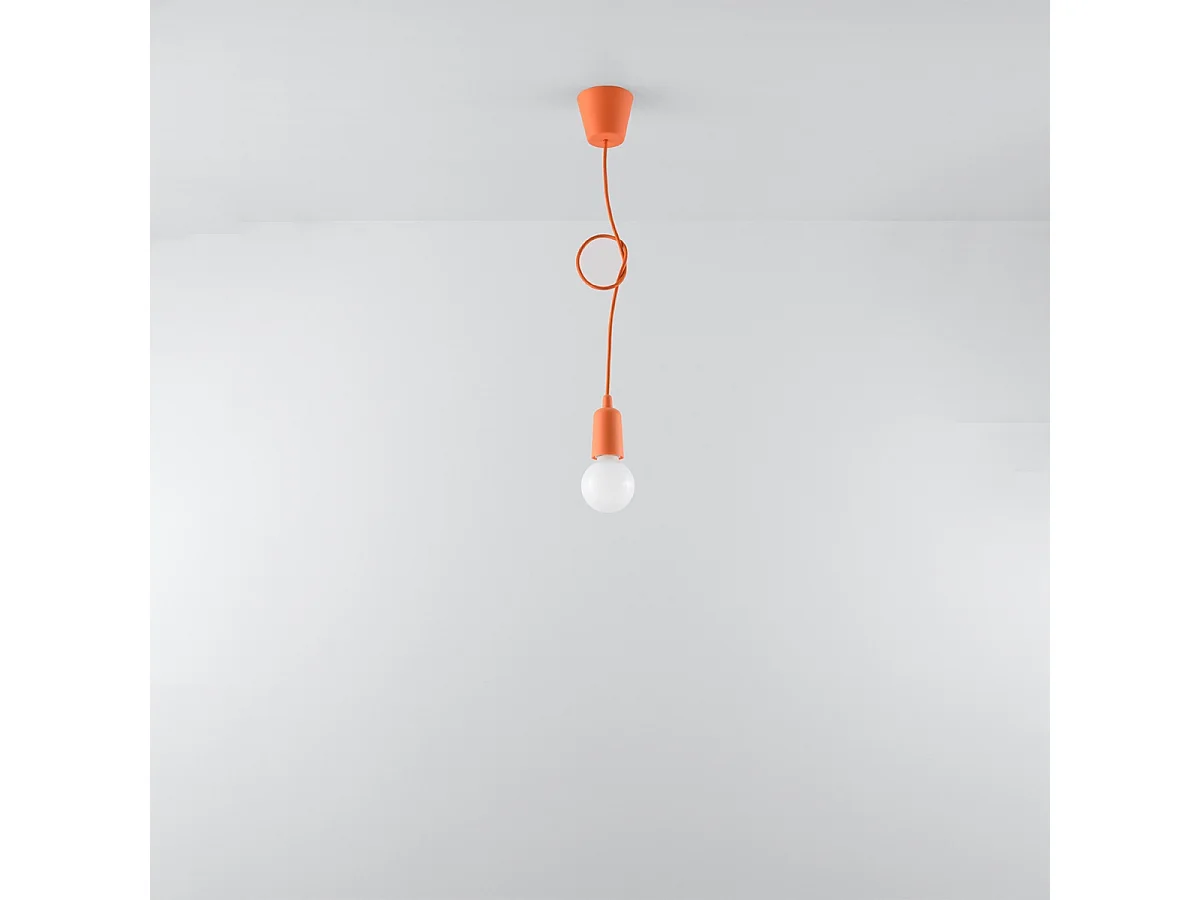 Lampes suspendues Astis moderne en PVC - 1 sources lumineuses 3000K - L.9 x H.90 cm - orange