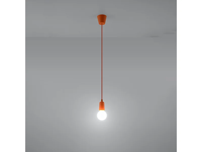 Lampes suspendues Astis moderne en PVC - 1 sources lumineuses 3000K - L.9 x H.90 cm - orange