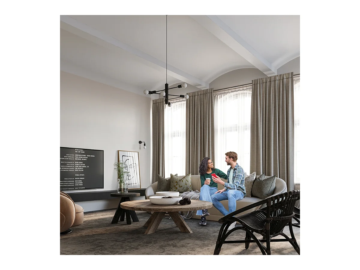 Kroonluchters Luxra zolder van  - 3 lichtbronnen 3000K - L.25 x H.100 cm - zwart