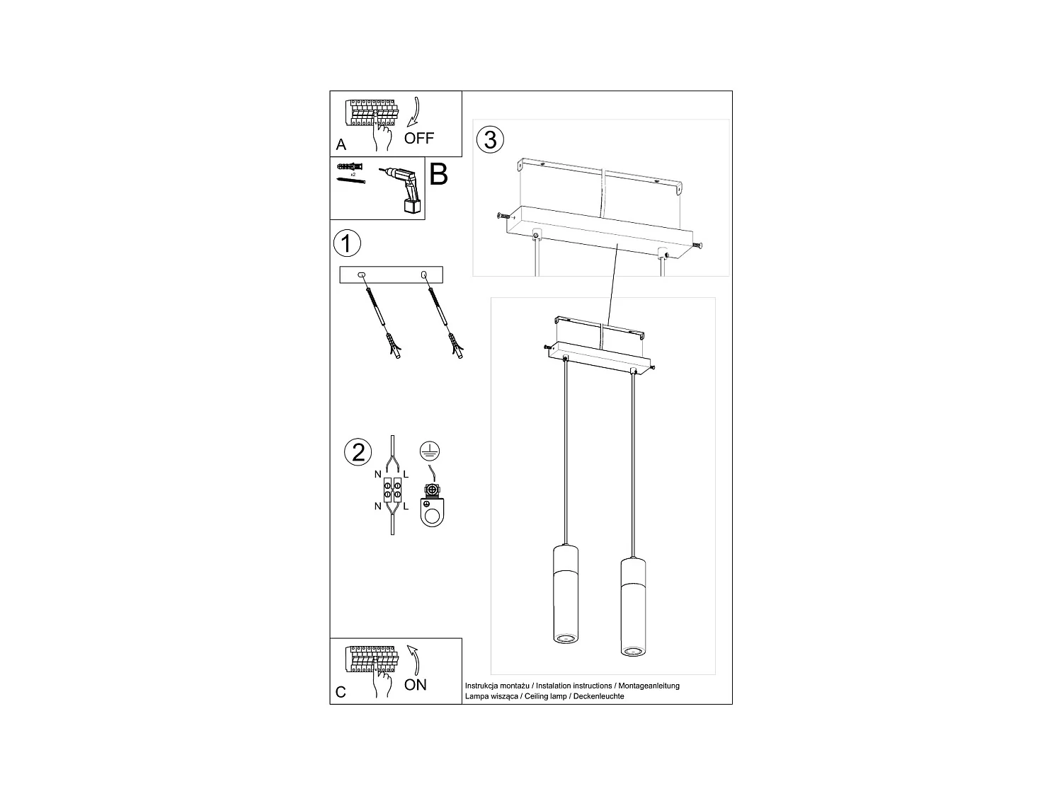 Lampy wiszące industrialny Avier, betoNie dotyczyrewno - 2 źródło światła 4000K - L.30 x H.120 cm - szary/naturalne drewno