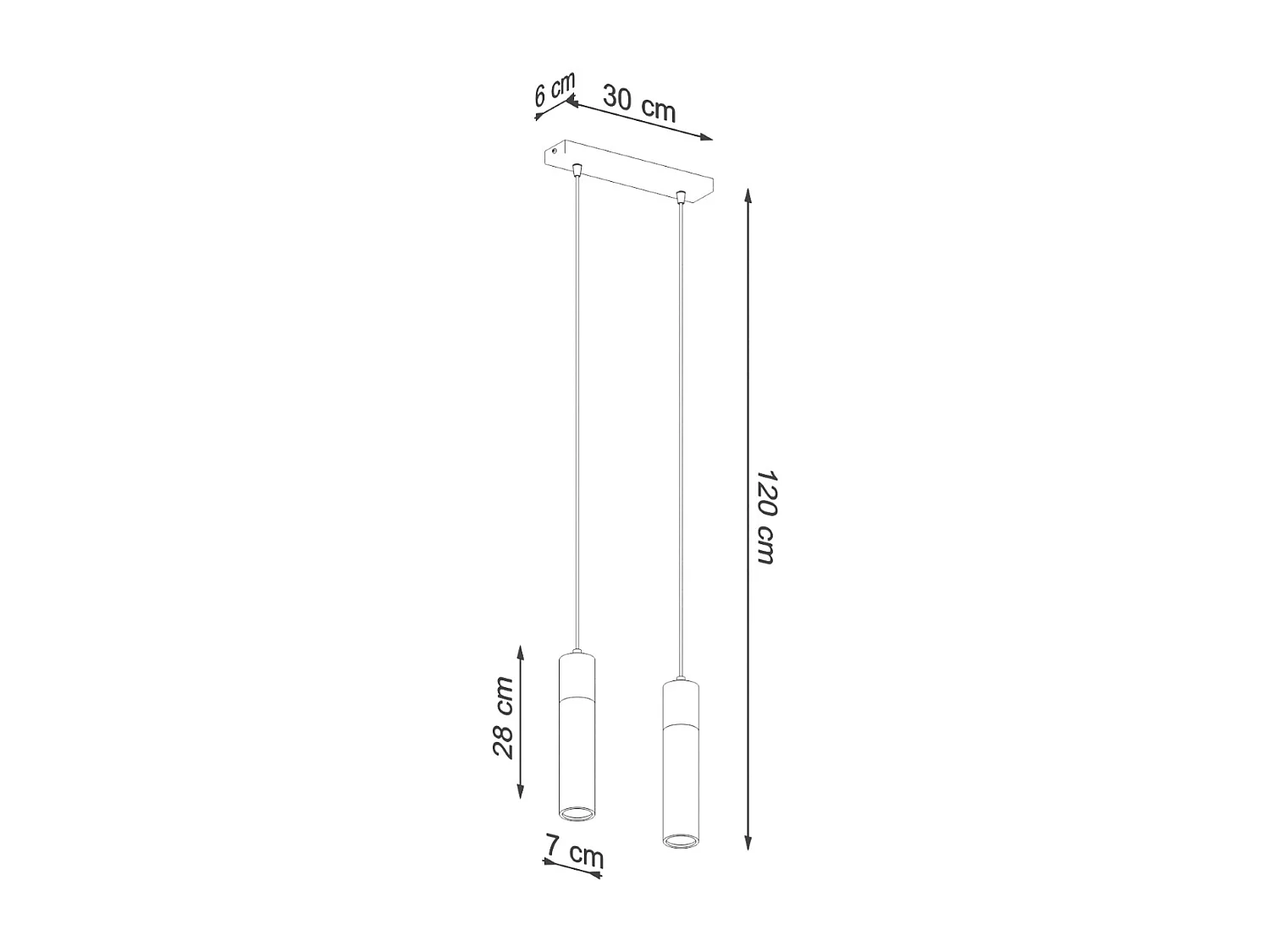 Lampes suspendues Avier industriel en betoNon applicablerewno - 2 sources lumineuses 4000K - L.30 x H.120 cm - gris/bois naturel