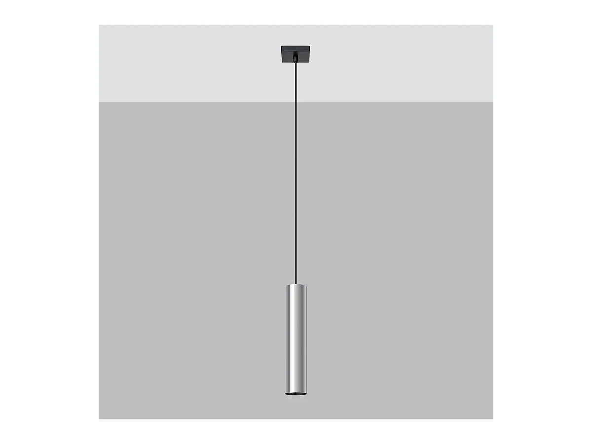 Lampy wiszące nowoczesny Toris, stal - 1 źródło światła 3000K - L.8 x H.100 cm - chrom