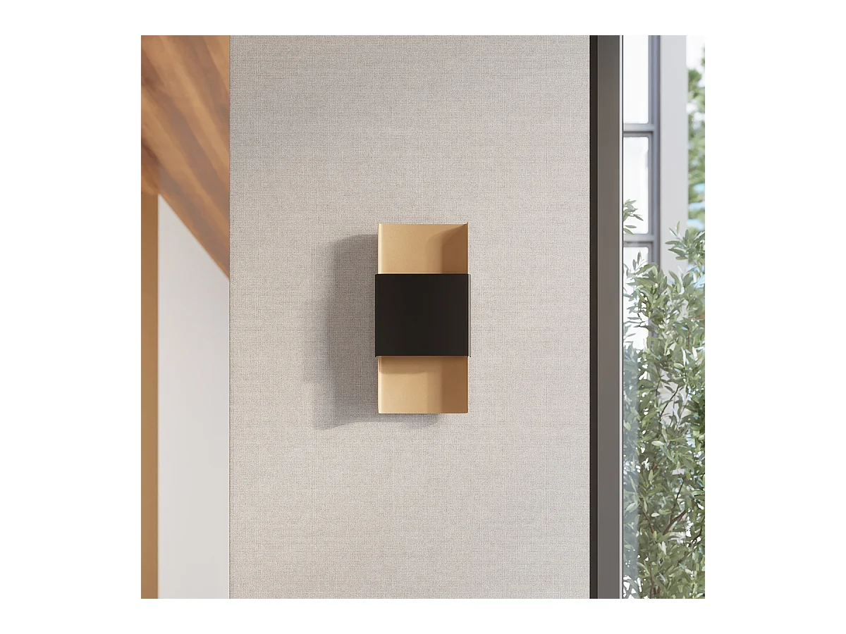 Kinkiety nowoczesny Zelfon, stal - 2 źródło światła 3000K - L.20 x H.40 cm - złoty/czarny