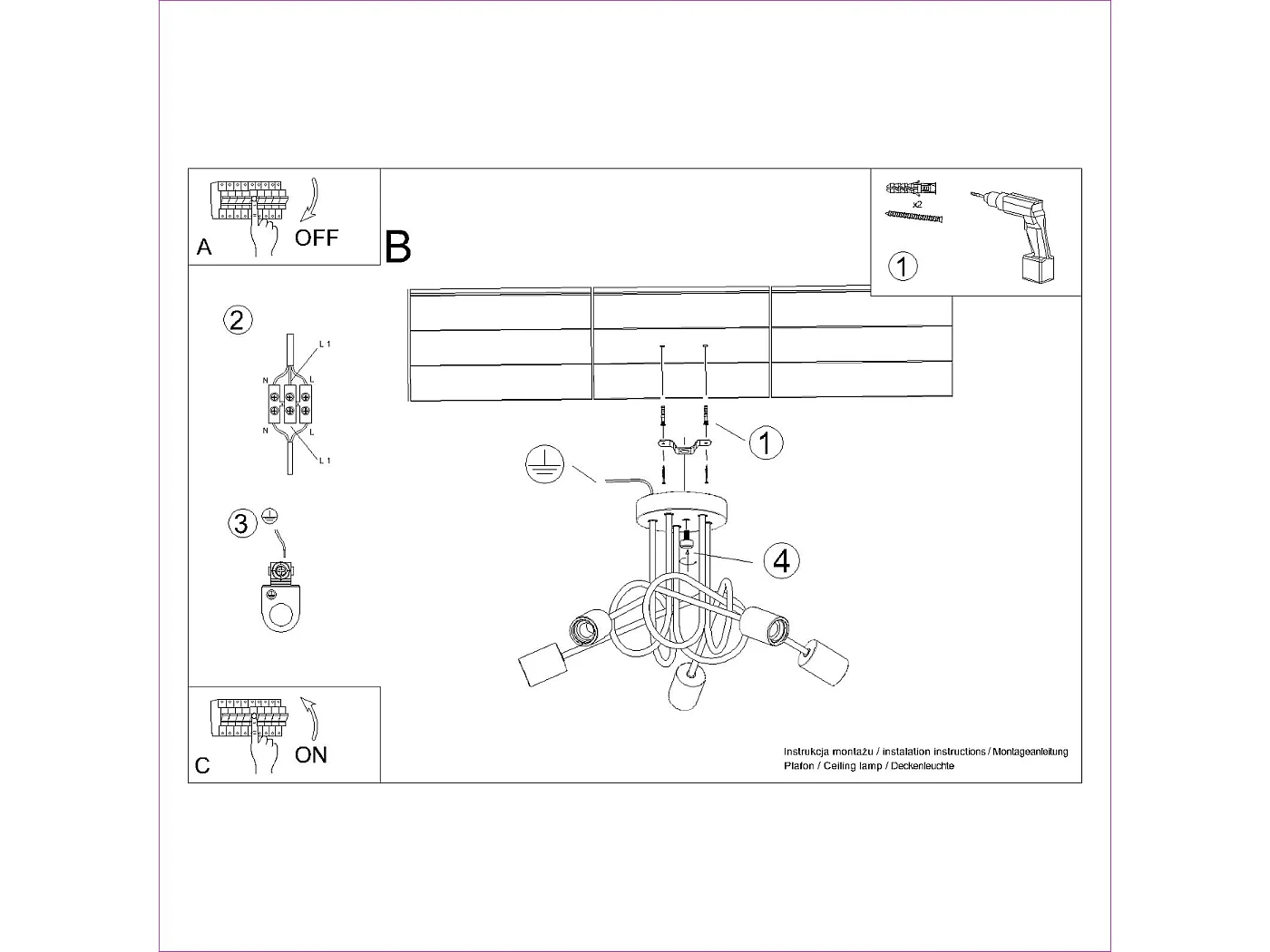 Lustre Sparkon minimaliste en acier/bois - 5 sources lumineuses 3000K - L.15 x H.26 cm - noir/bois naturel