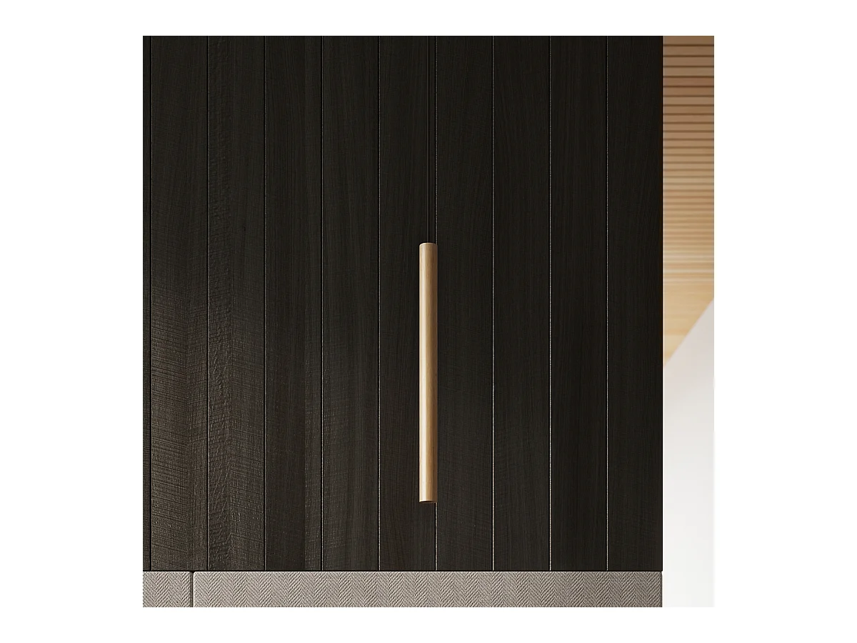 Lampes suspendues Brill moderne en acier/bois - 5 sources lumineuses 4000K - L.45 x H.100 cm - bois