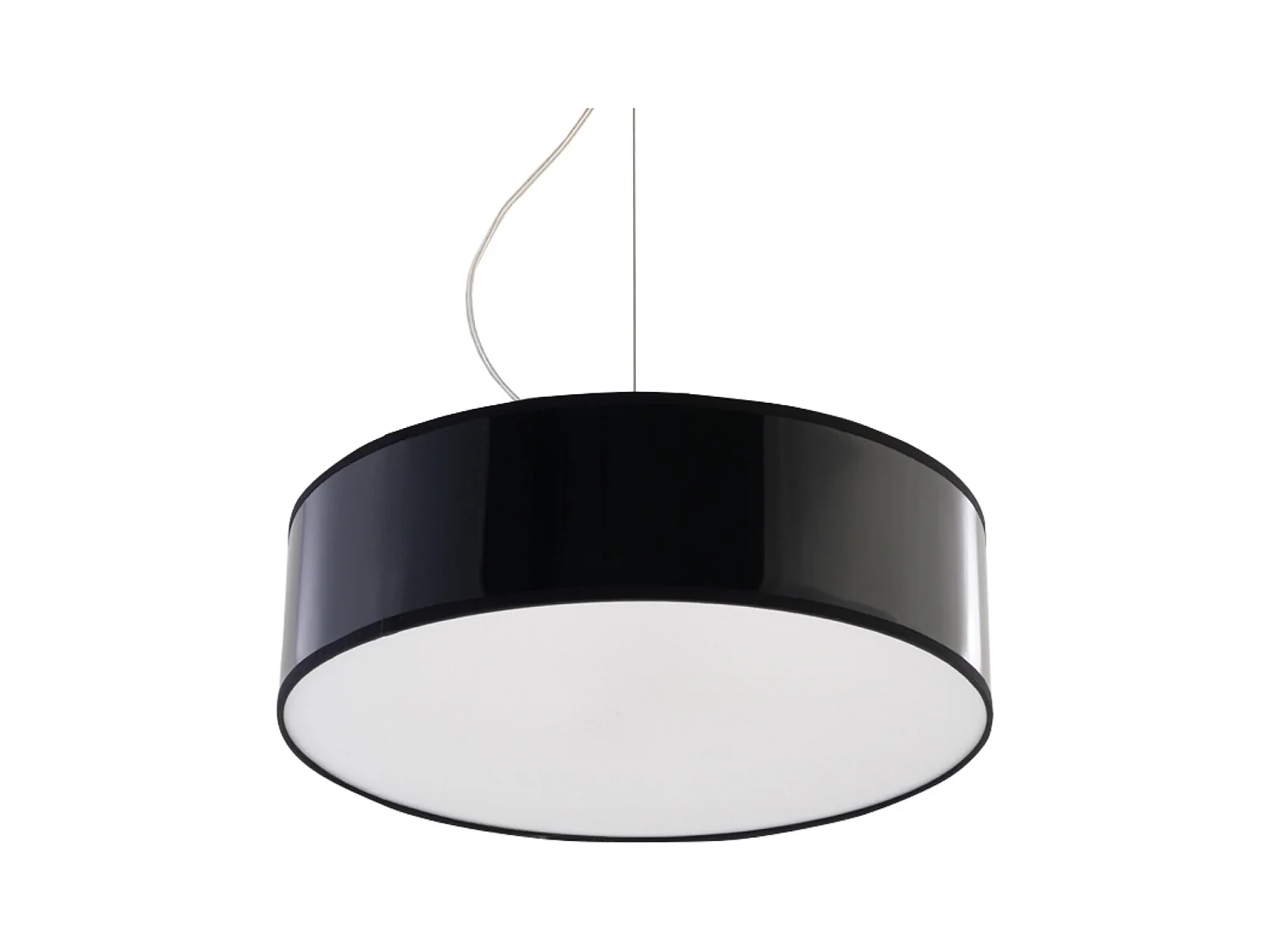 Hanglampen Cercle minimalistisch van  - 2 lichtbronnen 4000K - L.35 x H.111 cm - zwart
