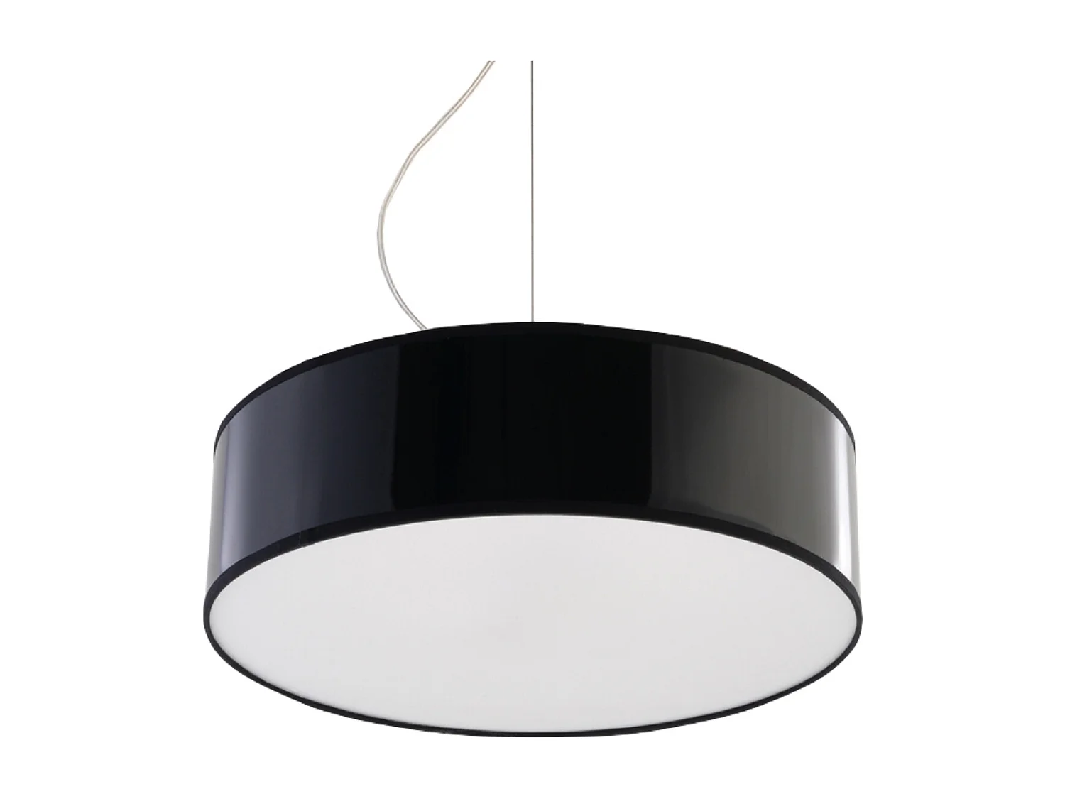 Lampes suspendues Cercle minimaliste en PVC - 2 sources lumineuses 4000K - L.35 x H.111 cm - noir