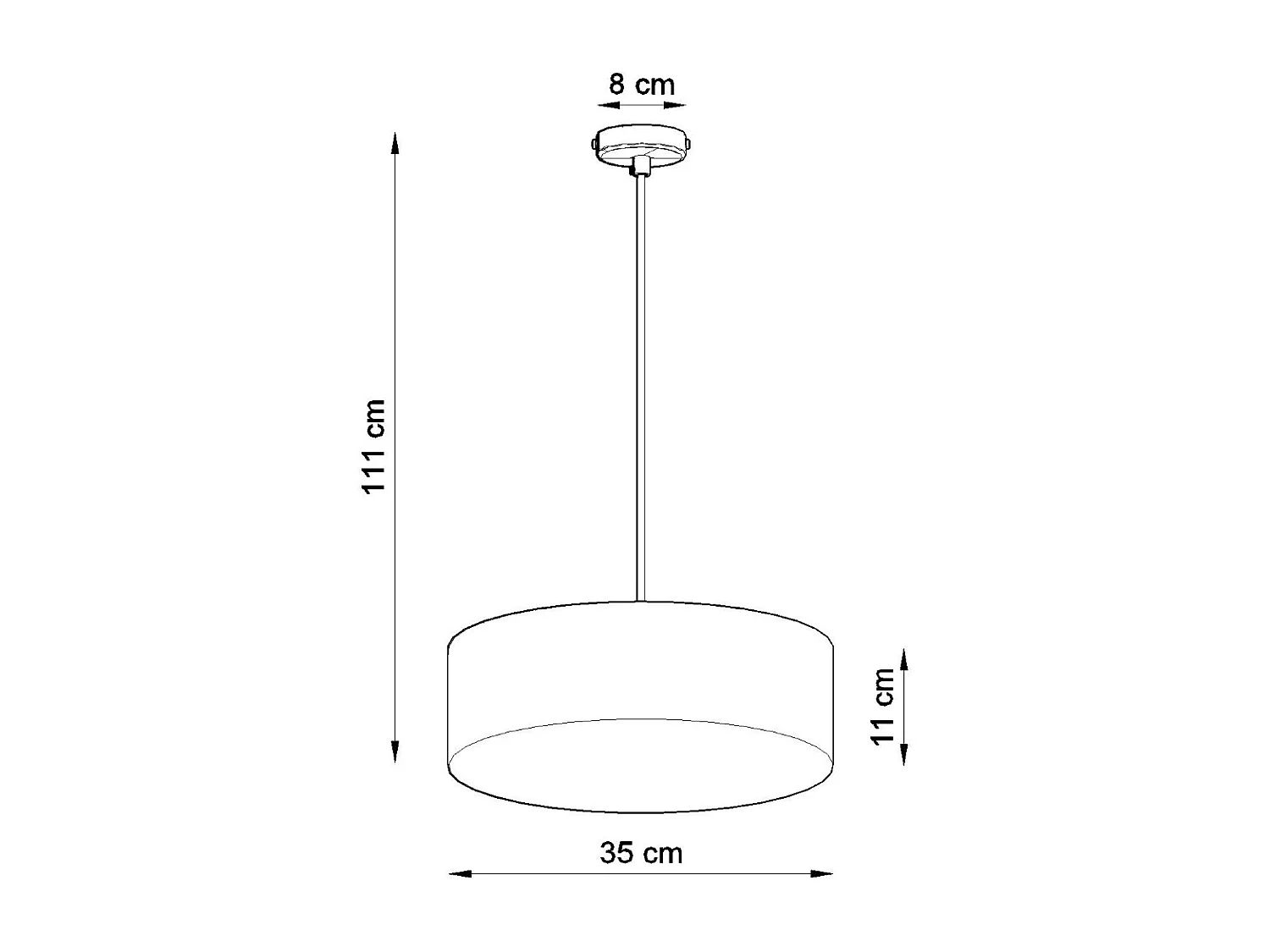Lampes suspendues Cercle minimaliste en PVC - 2 sources lumineuses 4000K - L.35 x H.111 cm - noir