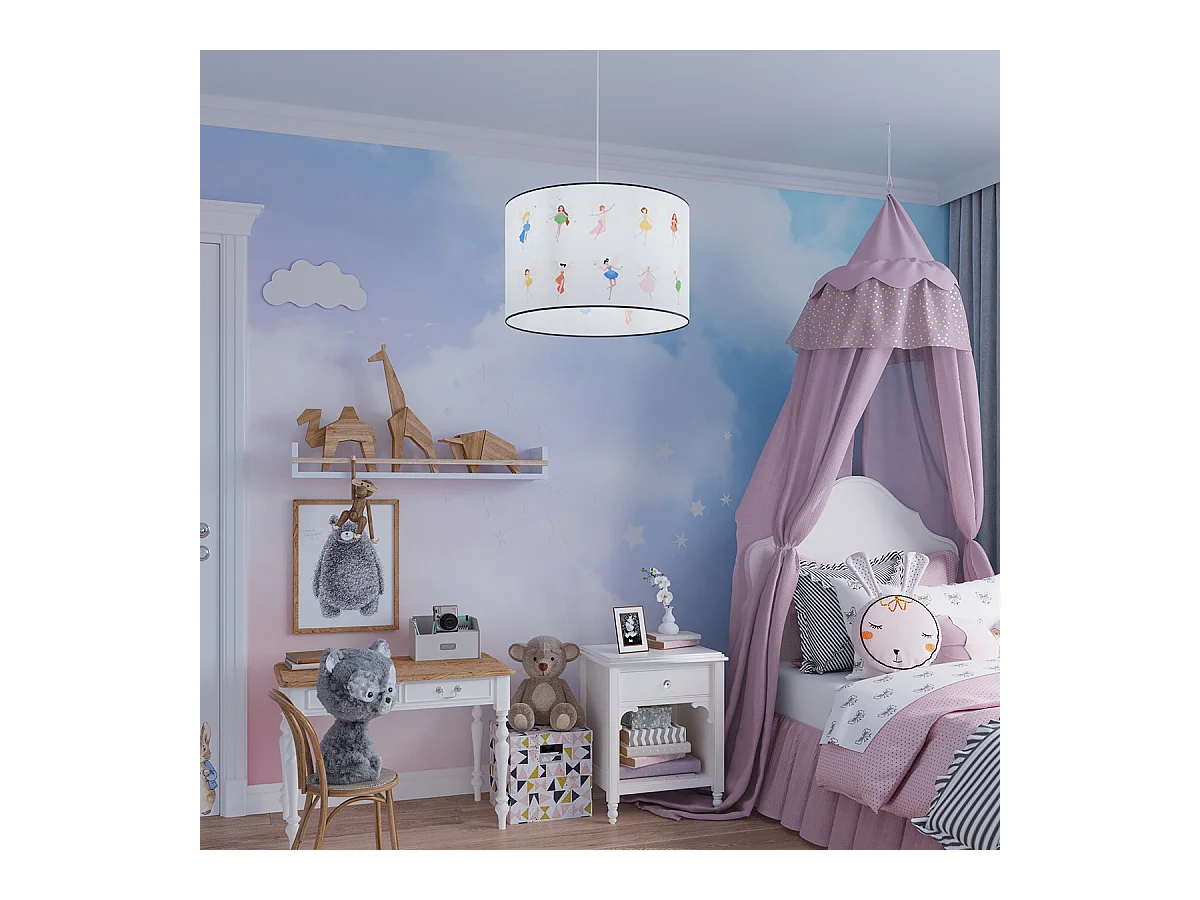 Lampy wiszące nowoczesny Hada, PVC - 1 źródło światła 4000K - L.30 x H.95 cm - wielokolorowy