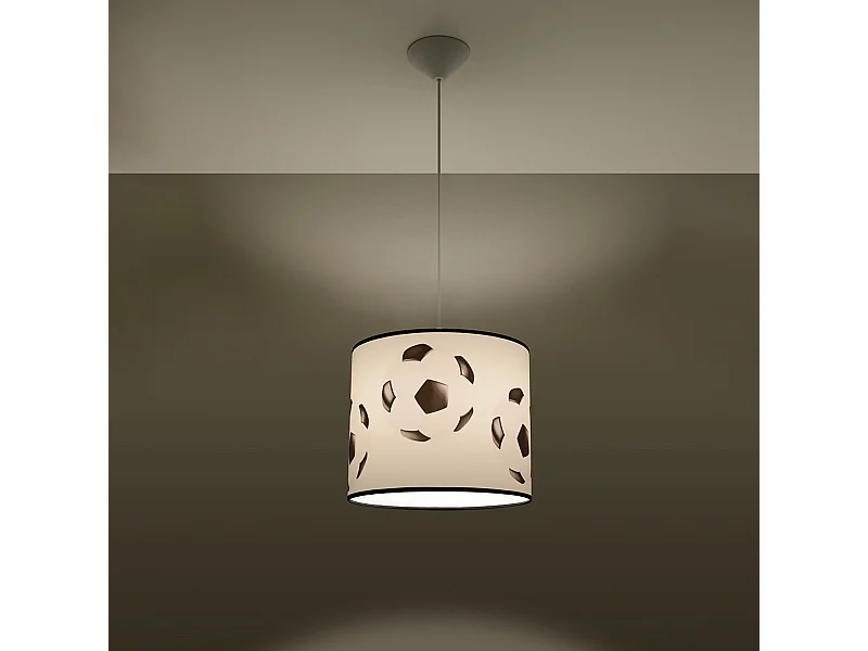 Lampes suspendues Calcio a moderne en PVC - 1 sources lumineuses 3000K - L.30 x H.82 cm - blanc noir