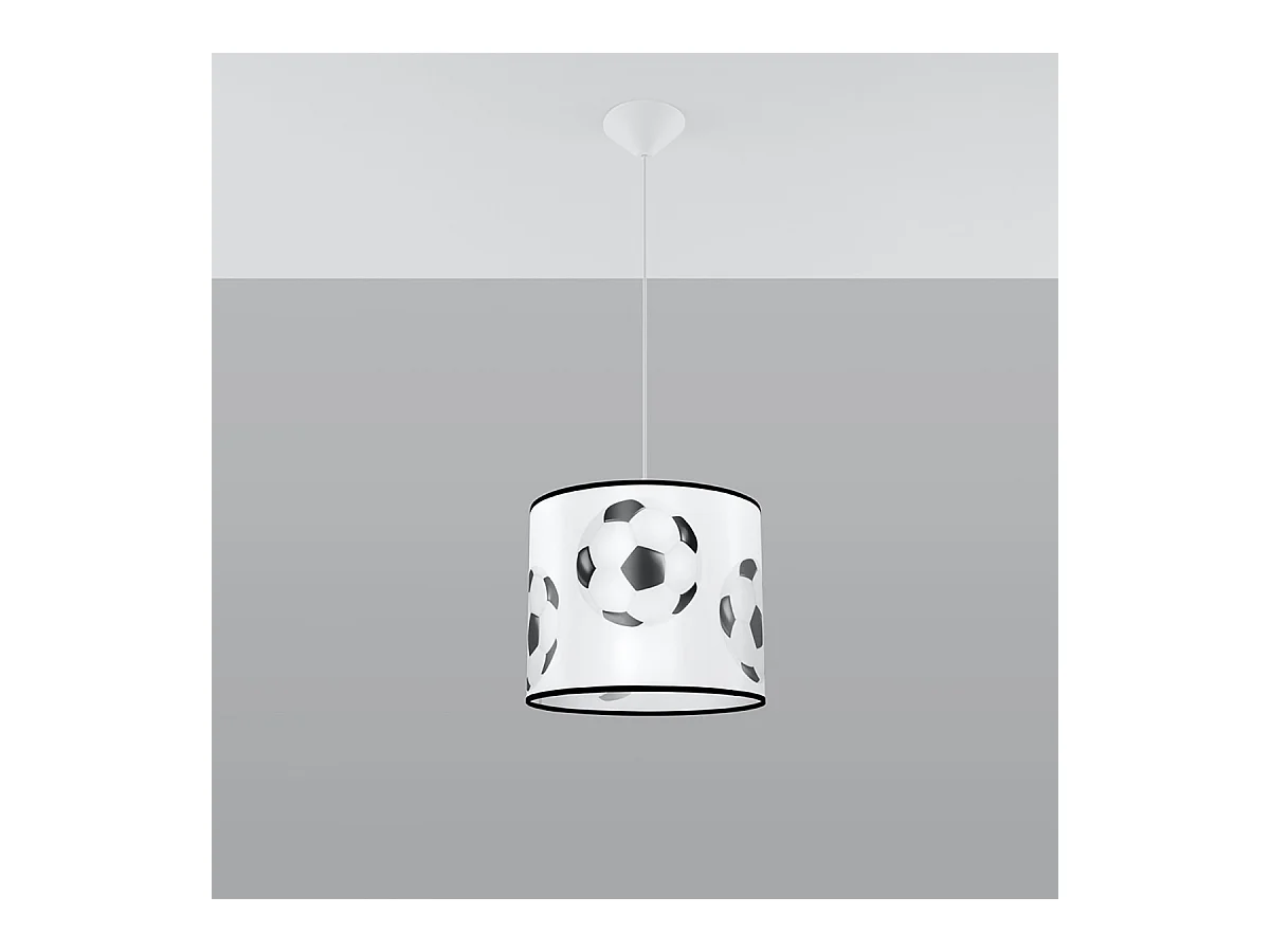 Lampes suspendues Calcio a moderne en PVC - 1 sources lumineuses 3000K - L.30 x H.82 cm - blanc noir