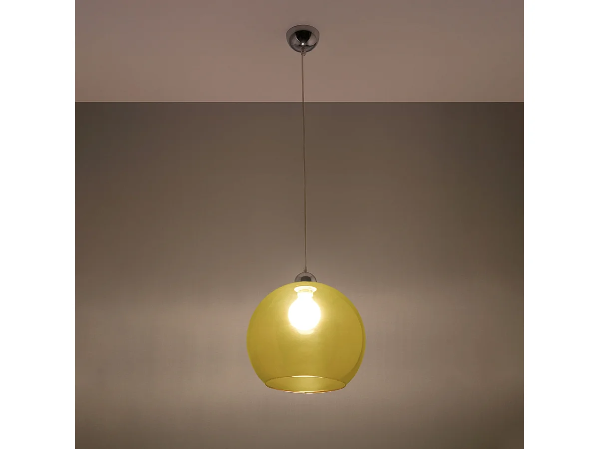 Lampes suspendues Esfera minimaliste en acier/verre - 1 sources lumineuses 3000K - L.30 x H.120 cm - jaune