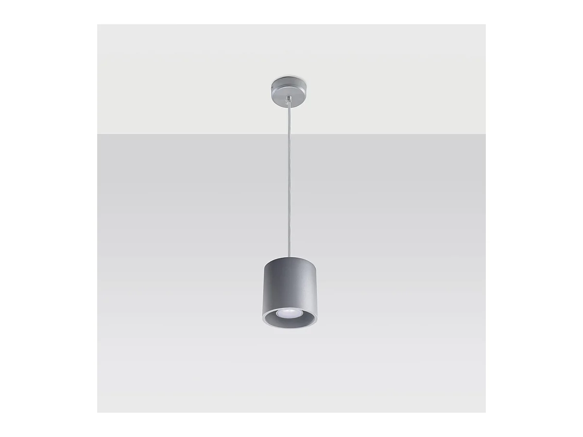 Lampes suspendues Celeris moderne en aluminium - 1 sources lumineuses 3000K - L.10 x H.110 cm - gris