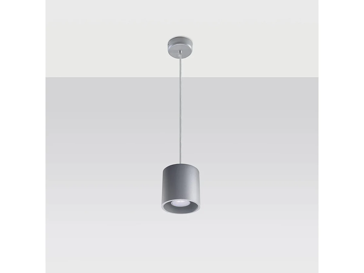 Lampes suspendues Celeris moderne en aluminium - 1 sources lumineuses 3000K - L.10 x H.110 cm - gris
