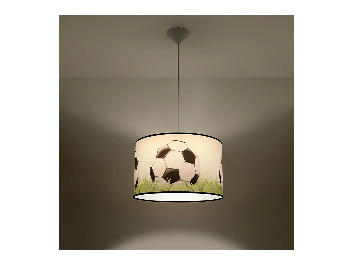 Lampy wiszące nowoczesny Calcio c, PVC - 1 źródło światła 4000K - L.40 x H.82 cm - biały/czarny/zielony
