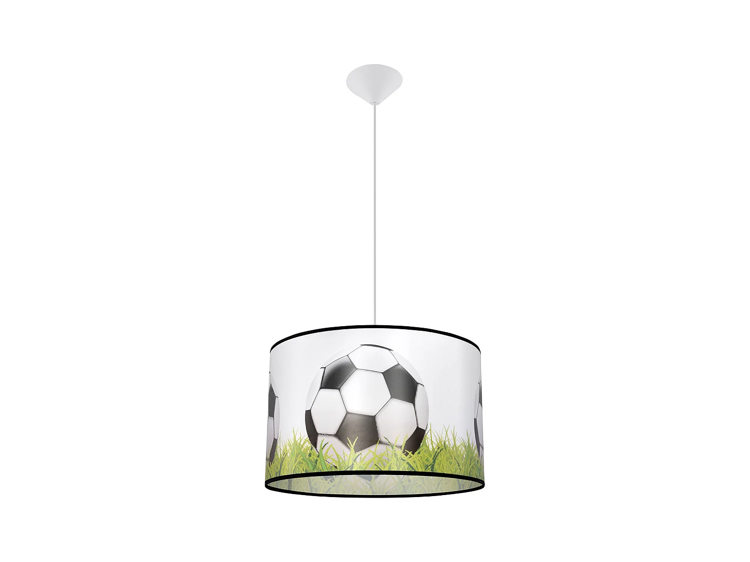 Lampy wiszące nowoczesny Calcio c, PVC - 1 źródło światła 4000K - L.40 x H.82 cm - biały/czarny/zielony