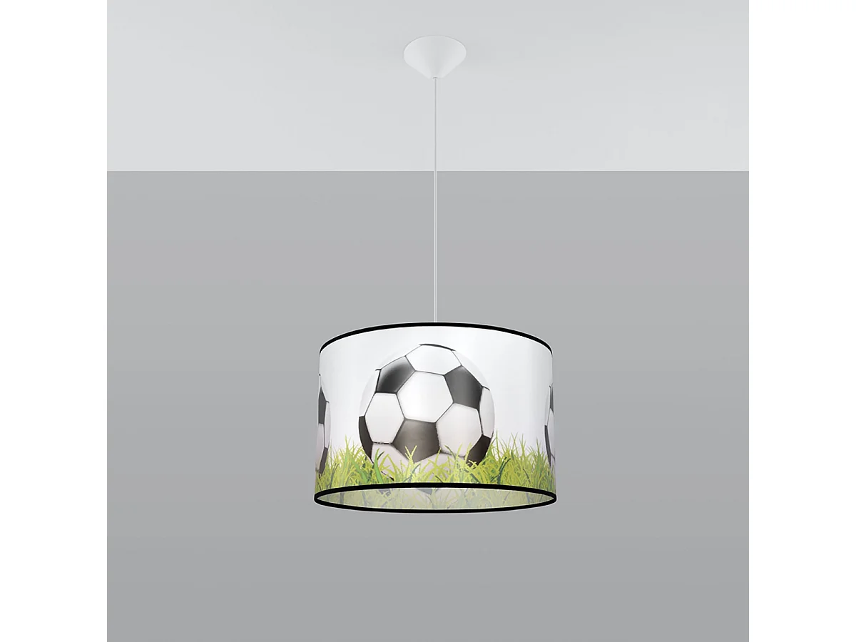 Lampes suspendues Calcio c moderne en PVC - 1 sources lumineuses 4000K - L.40 x H.82 cm - blanc/noir/vert
