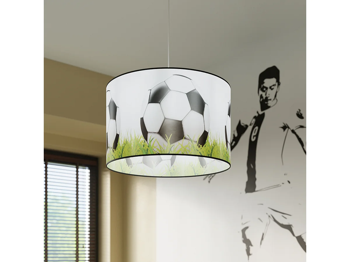 Lampes suspendues Calcio c moderne en PVC - 1 sources lumineuses 4000K - L.40 x H.82 cm - blanc/noir/vert