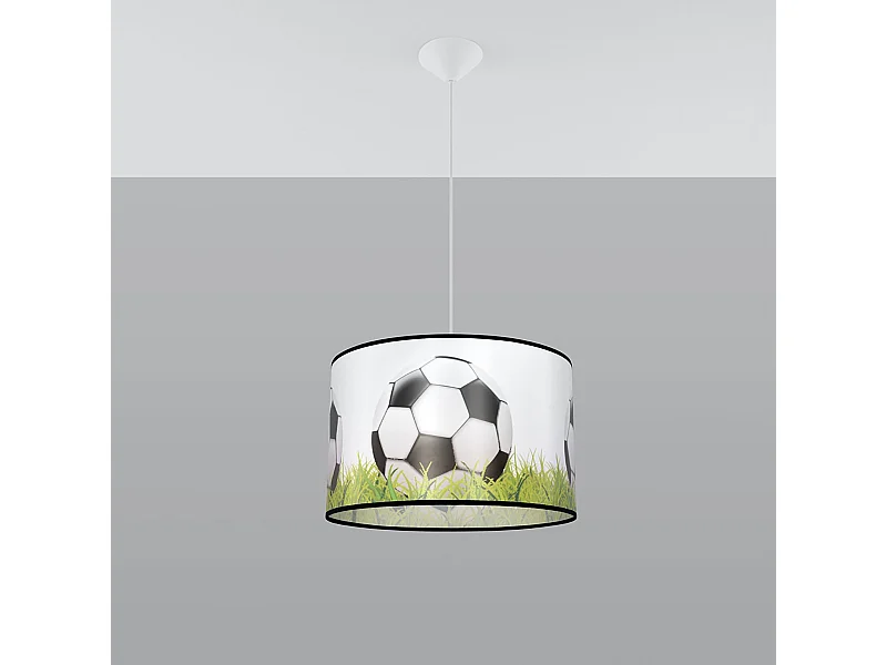 Lampes suspendues Calcio c moderne en PVC - 1 sources lumineuses 4000K - L.40 x H.82 cm - blanc/noir/vert