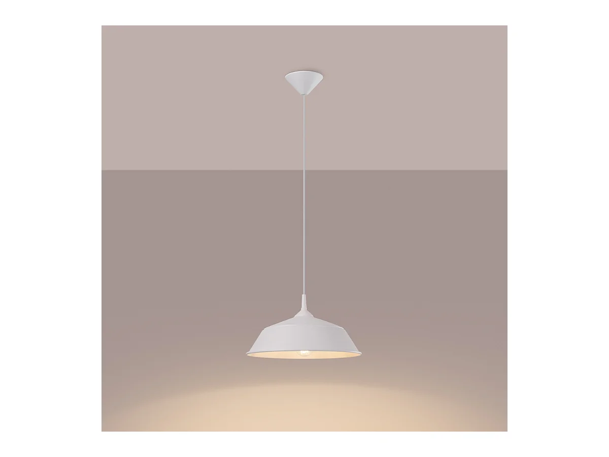 Lampy wiszące skandynawski Quarix, stal - 1 źródło światła 4000K - L.34 x H.74 cm - biały