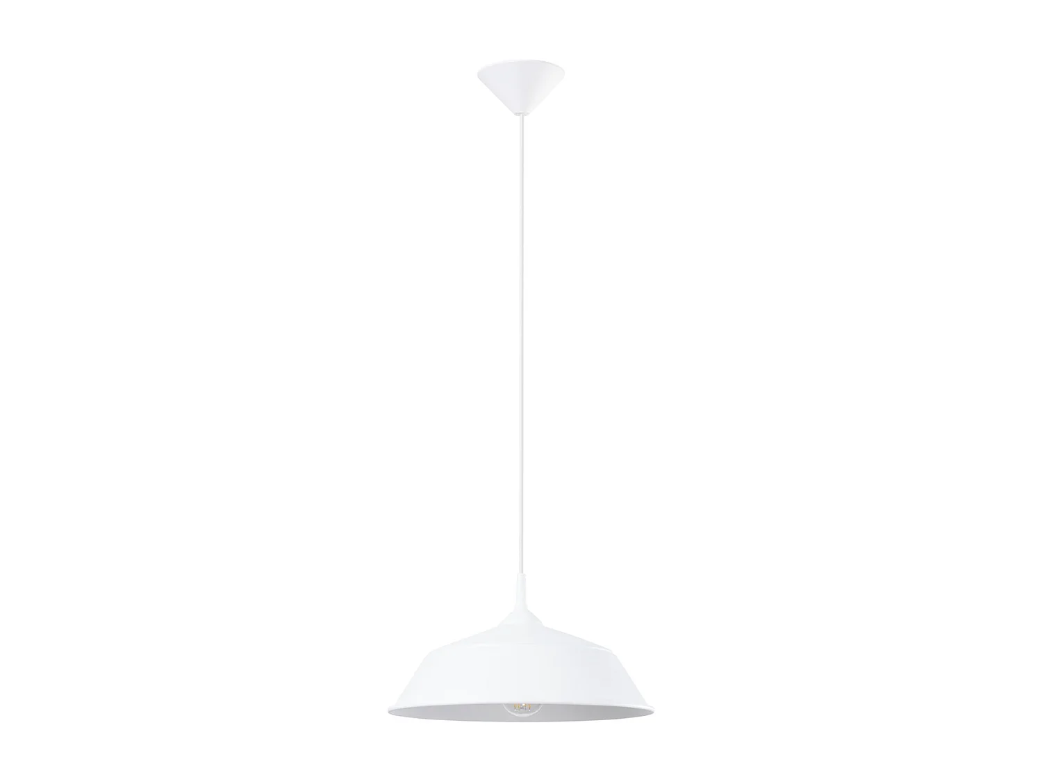 Lampes suspendues Quarix scandinave en acier - 1 sources lumineuses 4000K - L.34 x H.74 cm - blanc